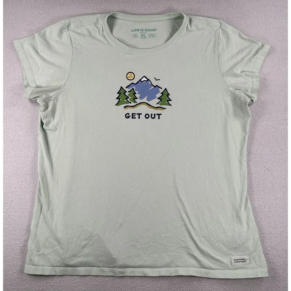 Life Is Good Crusher T-Shirt Lot of 2 Womens XL Nature Get Out Wild at Heart - Picture 8 of 10